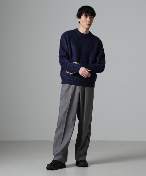 未使用級　ブリーフィング　ニット　セーター　ネイビー M ナノユニバース別注 セール】モヘヤライクプルオーバーニット（ニット/セーター）｜NANO