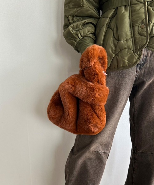 Kotoe（コトエ）の「【9色展開】 カラーエコファーバッグ ワンハンドルバッグ（ハンドバッグ・レディース・ワイン/ブルー/ピンク/キャメル/モカ/ベージュ/ダークグレー/ブラック/カーキ・FREE）」の13枚目の写真