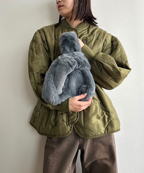 Kotoe（コトエ）の「【9色展開】 カラーエコファーバッグ ワンハンドルバッグ（ハンドバッグ・レディース・ワイン/ブルー/ピンク/キャメル/モカ/ベージュ/ダークグレー/ブラック/カーキ・FREE）」の16枚目の写真