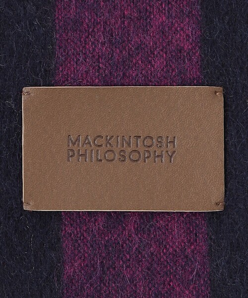 MACKINTOSH PHILOSOPHY（ﾏｯｷﾝﾄｯｼｭ ﾌｨﾛｿﾌｨｰ）の「ウォッシャブルカシミヤブロックチェックストール（マフラー・レディース・ブラウン/ピンク/レッド系その他2/ダークネイビー・FREE）」の9枚目の写真