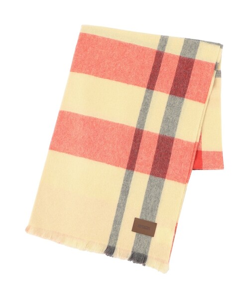 MACKINTOSH PHILOSOPHY（ﾏｯｷﾝﾄｯｼｭ ﾌｨﾛｿﾌｨｰ）の「ウォッシャブルカシミヤブロックチェックストール（マフラー・レディース・ブラウン/ピンク/レッド系その他2/ダークネイビー・FREE）」の12枚目の写真