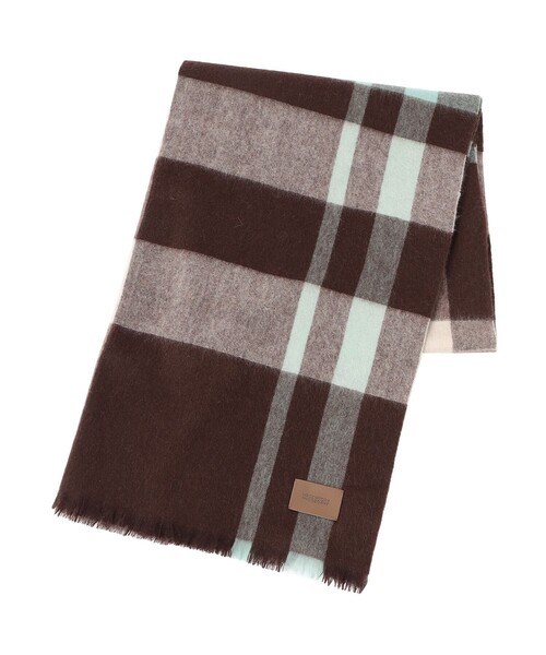 MACKINTOSH PHILOSOPHY（ﾏｯｷﾝﾄｯｼｭ ﾌｨﾛｿﾌｨｰ）の「ウォッシャブルカシミヤブロックチェックストール（マフラー・レディース・ブラウン/ピンク/レッド系その他2/ダークネイビー・FREE）」の14枚目の写真