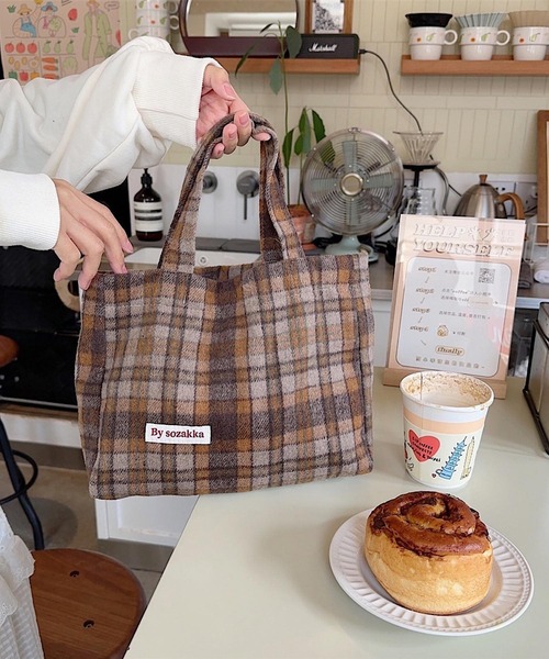 セール】Mignonjour/チェック柄ミニトートバッグ M2557（トートバッグ