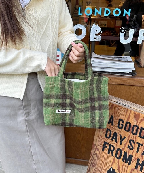 Mignonjour(ミニョンジュール)の「Mignonjour/チェック柄ミニトートバッグ M2557(トートバッグ・レディース・ブルー/グリーン/ブラウン/ダークブラウン/グレー/その他1/その他2/その他3・FREE)」の16枚目の写真