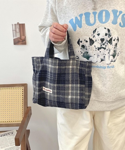 Mignonjour/チェック柄ミニトートバッグ M2557（トートバッグ