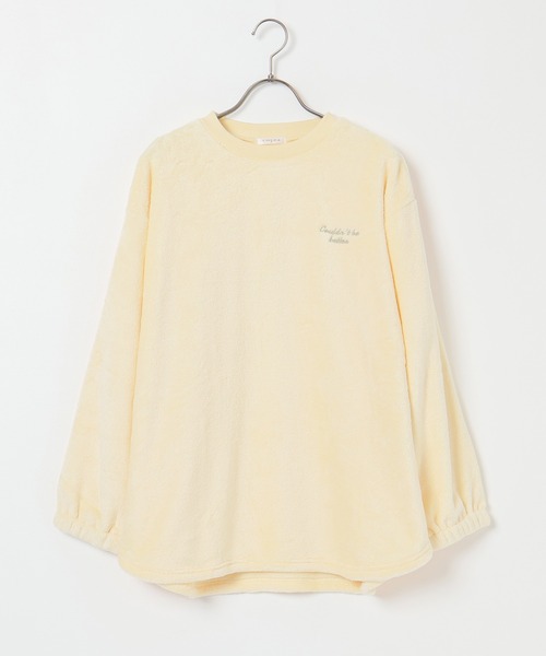 Honeys(ハニーズ)の「【ハニぽか】チュニック丈ルームウェア(上下セット)(ルームウェア/パジャマ・レディース・ホワイト/ピンク/イエロー/ホワイト×グリーン/ブルー・S/M/L/LL)」の8枚目の写真