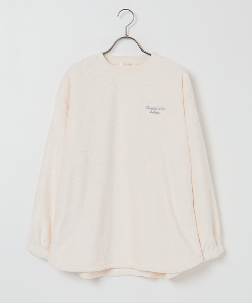 Honeys(ハニーズ)の「【ハニぽか】チュニック丈ルームウェア(上下セット)(ルームウェア/パジャマ・レディース・ホワイト/ピンク/イエロー/ホワイト×グリーン/ブルー・S/M/L/LL)」の13枚目の写真