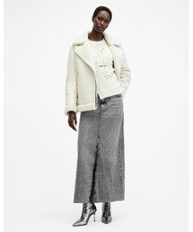 ALLSAINTS（オールセインツ）の「NOIR CROSSOVER WAIST DENIM MAXI SKIRT | NOIR クロスオーバー ウエスト デニム マキシ スカート（デニムスカート）」