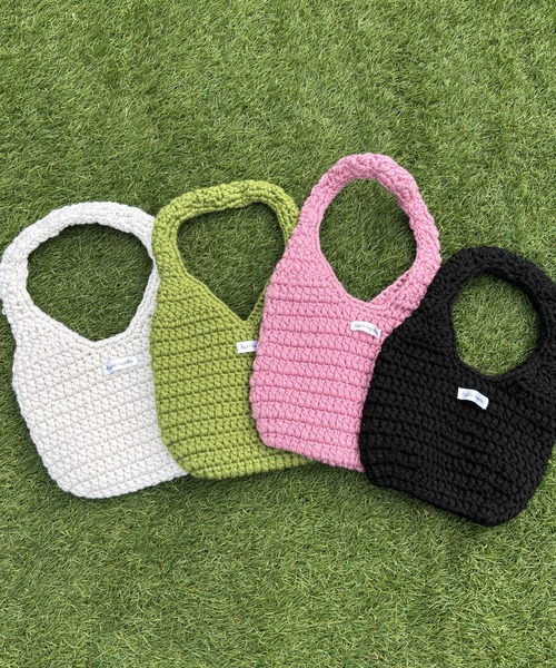 A Little Happiness（アリトルハピネス）の「Knit Bag（ハンドバッグ・レディース・ブラック/グリーン/ピンク/ホワイト・FREE）」の3枚目の写真