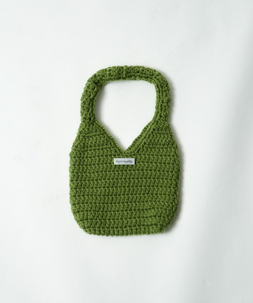 A Little Happiness（アリトルハピネス）の「Knit Bag（ハンドバッグ・レディース・ブラック/グリーン/ピンク/ホワイト・FREE）」の7枚目の写真