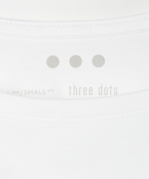 three dots(スリードッツ)の「パウダリーコットン 長袖ボートネックTシャツ(Tシャツ/カットソー・レディース・ホワイト/ブラック・SMALL/X-SMALL)」の5枚目の写真