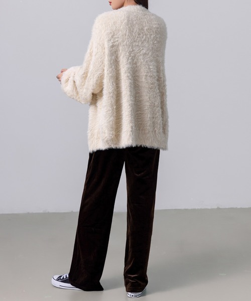 DAY CLOSET（デイ クローゼット）の「レディース ベロア調スリークイージーワイドパンツ（その他パンツ・レディース・ネイビー/ブラック/ダークブラウン・M/L/XL）」の16枚目の写真