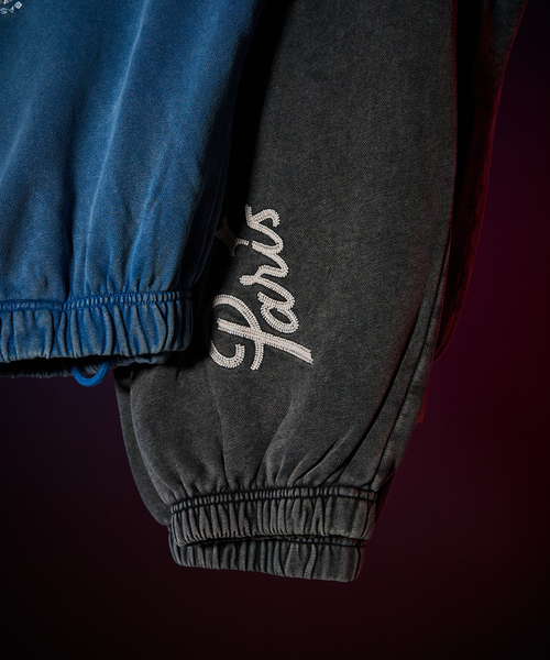 417 EDIFICE（フォーワンセブンエディフィス）の「PARIS BASKETBALL(パリ バスケットボール) 別注 ウォッシュド スウェットパンツ（スウェットパンツ・メンズ・ブルー/ブラック・MEDIUM/LARGE/X-LARGE）」の5枚目の写真