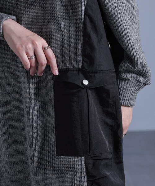 kOhAKU（コハク）の「『布帛切替ニットワンピース』（ワンピース・レディース・杢グレー/ブラック・FREE）」の8枚目の写真