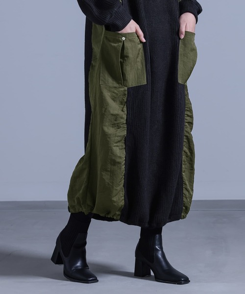 kOhAKU（コハク）の「『布帛切替ニットワンピース』（ワンピース・レディース・杢グレー/ブラック・FREE）」の18枚目の写真