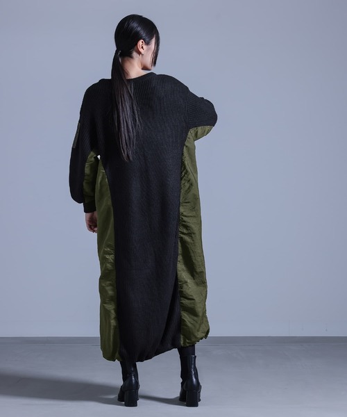 kOhAKU（コハク）の「『布帛切替ニットワンピース』（ワンピース・レディース・杢グレー/ブラック・FREE）」の14枚目の写真