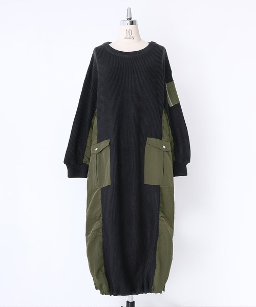 kOhAKU（コハク）の「『布帛切替ニットワンピース』（ワンピース・レディース・杢グレー/ブラック・FREE）」の19枚目の写真