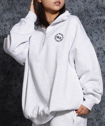 裏起毛 ロゴ刺繍 ハーフジップ スウェット / Half-zip sweatshirt with logo embroidery