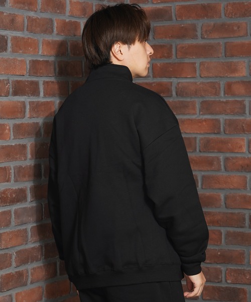 1111clothing(ワンフォークロージング)の「裏起毛 ロゴ刺繍 ハーフジップ スウェット / Half-zip sweatshirt with logo embroidery(スウェット・メンズ・アッシュ/ブラック/グレイッシュベージュ・M/L)」の4枚目の写真