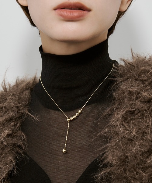 【大人エレガンス】PRADA メタル ロゴ ネックレス ゴールド メタル ボール スライド ネックレス(ネックレス)|GOLDY