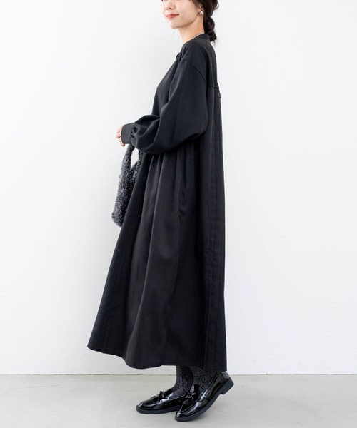 refinedworks（リファインドワークス）の「【refinedworks】 消しプリーツデザインのワンピース（ワンピース・レディース・オリーブ/ブラック・FREE）」の14枚目の写真