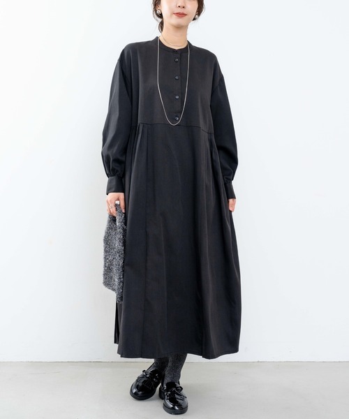 refinedworks（リファインドワークス）の「【refinedworks】 消しプリーツデザインのワンピース（ワンピース・レディース・オリーブ/ブラック・FREE）」の17枚目の写真