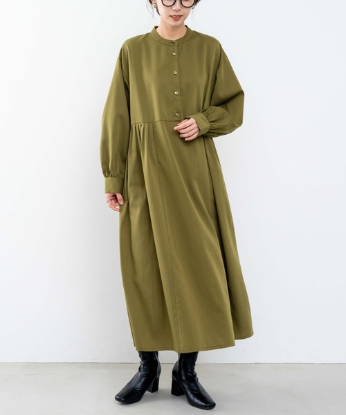 refinedworks（リファインドワークス）の「【refinedworks】 消しプリーツデザインのワンピース（ワンピース・レディース・オリーブ/ブラック・FREE）」の8枚目の写真