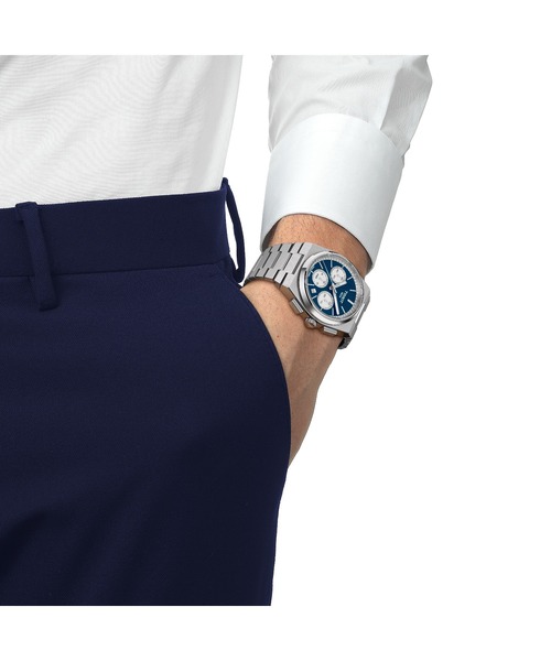 TISSOT（ティソ）の「[ティソ] TISSOT PRX ピーアールエックス オートマティック クロノグラフ（アナログ腕時計・メンズ・ブルー・FREE）」の4枚目の写真