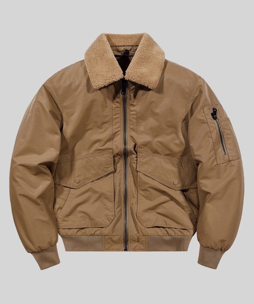 TOBEE（トゥビー）の「【Tobee】フライトジャケット ミリタリーブルゾン ファー取外し可能（ブルゾン・メンズ・グリーン/キャメル/ブラック・LARGE/X-LARGE/MEDIUM）」の9枚目の写真