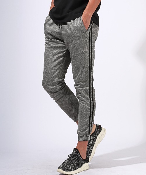 LUXSTYLE（ラグスタイル）の「2本ラインジョガーパンツ（スウェットパンツ・メンズ・ブラックミックス/杢グレー/ブラック・M/L/XL）」の3枚目の写真