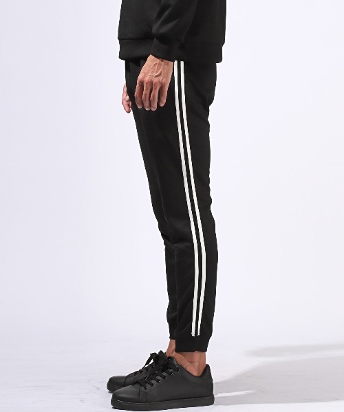 LUXSTYLE（ラグスタイル）の「2本ラインジョガーパンツ（スウェットパンツ・メンズ・ブラックミックス/杢グレー/ブラック・M/L/XL）」の5枚目の写真