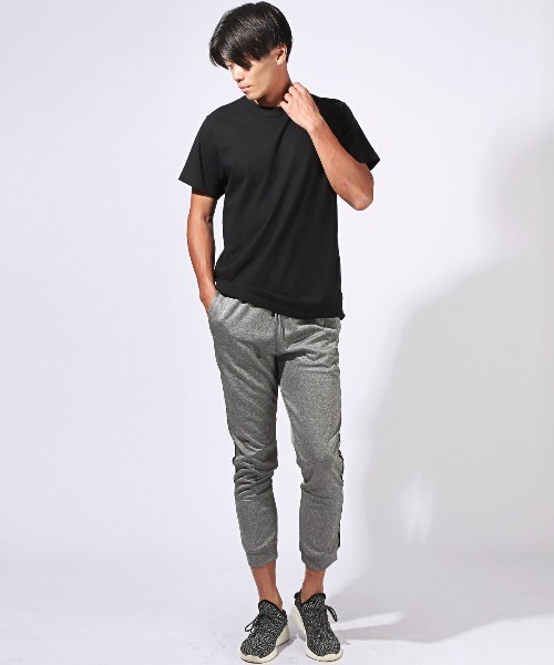 LUXSTYLE（ラグスタイル）の「2本ラインジョガーパンツ（スウェットパンツ・メンズ・ブラックミックス/杢グレー/ブラック・M/L/XL）」の7枚目の写真