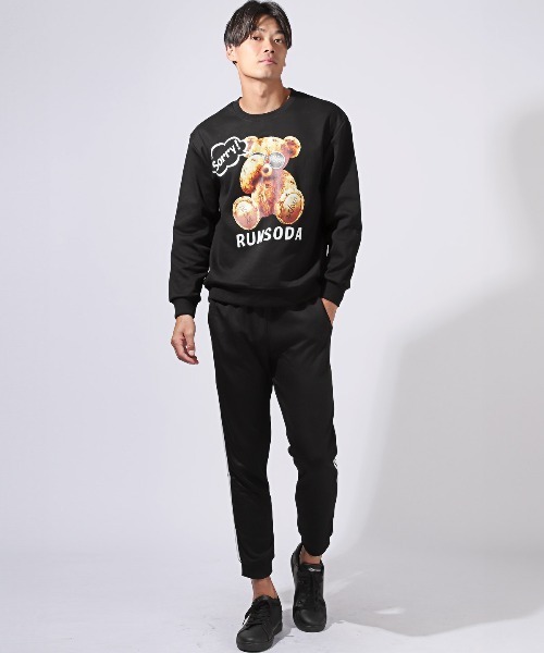 LUXSTYLE（ラグスタイル）の「2本ラインジョガーパンツ（スウェットパンツ・メンズ・ブラックミックス/杢グレー/ブラック・M/L/XL）」の11枚目の写真