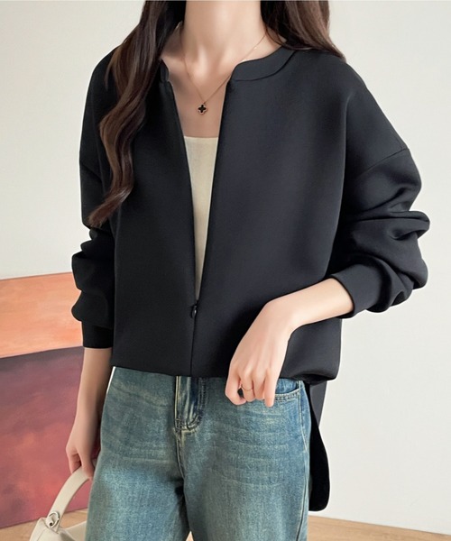 ABITOKYO(アビトーキョー)の「ハーフジップキーネック段ボールスウェット(スウェット・レディース・アイボリー/ブラック/グレー・M/L/XL)」の20枚目の写真