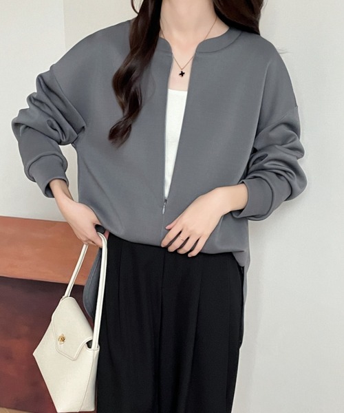 ABITOKYO(アビトーキョー)の「ハーフジップキーネック段ボールスウェット(スウェット・レディース・アイボリー/ブラック/グレー・M/L/XL)」の18枚目の写真