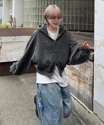 AJOBYAJO | 韓国ブランド AJOBYAJO アジョバイアジョ Vintage Pigment Zip-Up Hoodie ビンテージピグメントジップアップフーディー ジップアップフーディー ジップパーカー 長袖パーカー グランジ 韓国ファッション 韓国ストリート ストリートファッション(パーカー)