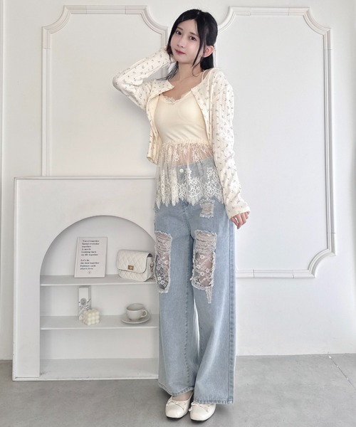 セール】レーススカートレイヤーブラキャミソール（キャミソール