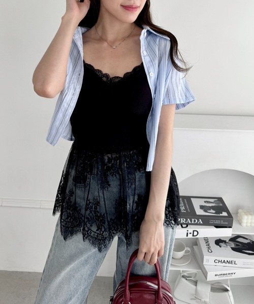 Loueme(ルエム)の「レーススカートレイヤーブラキャミソール(キャミソール・レディース・ホワイト/アイボリー/ブラック・FREE)」の10枚目の写真