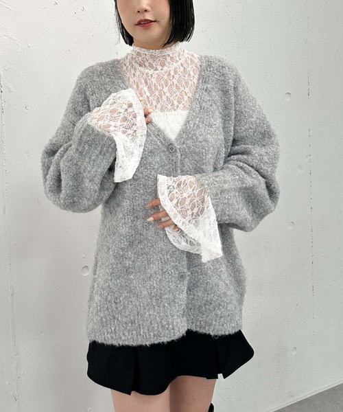 archives（アルシーヴ）の「カットレースハイネックＴＯＰＳ（Tシャツ/カットソー・レディース・ブラック/オフホワイト/グレー・MEDIUM）」の12枚目の写真