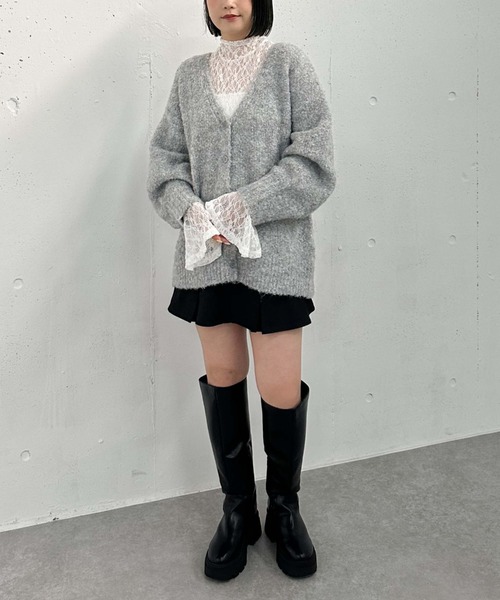 archives（アルシーヴ）の「カットレースハイネックＴＯＰＳ（Tシャツ/カットソー・レディース・ブラック/オフホワイト/グレー・MEDIUM）」の16枚目の写真