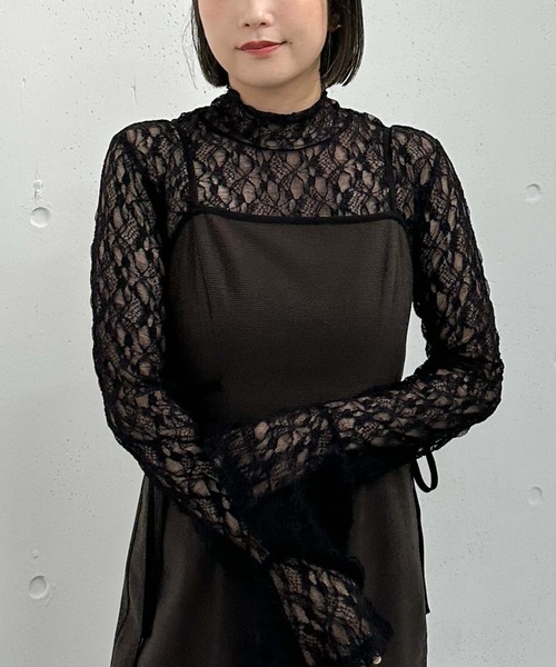 archives（アルシーヴ）の「カットレースハイネックＴＯＰＳ（Tシャツ/カットソー・レディース・ブラック/オフホワイト/グレー・MEDIUM）」の20枚目の写真