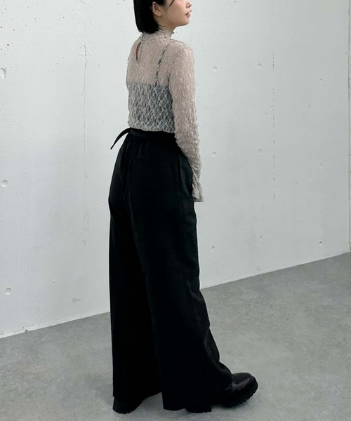 archives（アルシーヴ）の「カットレースハイネックＴＯＰＳ（Tシャツ/カットソー・レディース・ブラック/オフホワイト/グレー・MEDIUM）」の11枚目の写真