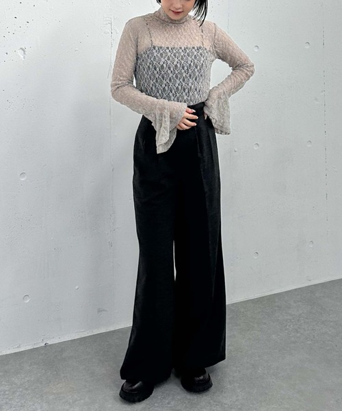 archives（アルシーヴ）の「カットレースハイネックＴＯＰＳ（Tシャツ/カットソー・レディース・ブラック/オフホワイト/グレー・MEDIUM）」の9枚目の写真