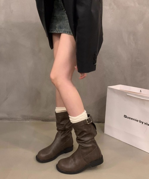 mebole(メボレ)の「バックルミドルブーツ(ブーツ・レディース・ベージュ/ブラウン/ブラック・LARGE/MEDIUM/SMALL)」の19枚目の写真