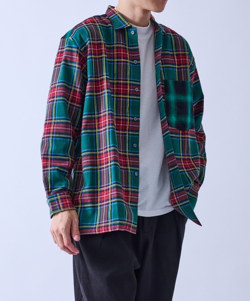 セール】アザーチェックコンビシャツ（シャツ/ブラウス）｜ j.n.r.d