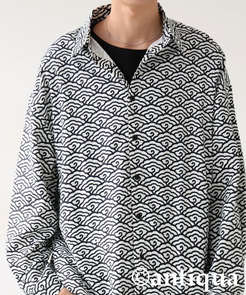 雲青海波柄シャツ（シャツ/ブラウス）｜antiqua（アンティカ）の