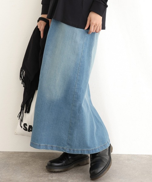 ウエストリブセミタイトデニムスカート（デニムスカート）｜ElegChic（エレグシック）