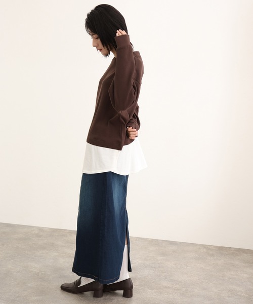 ElegChic(エレグシック)の「ウエストリブセミ タイト デニム スカート (デニムスカート・レディース・ネイビー/ブルー/ネイビー系・M/L/XL/XXL/4L)」の10枚目の写真