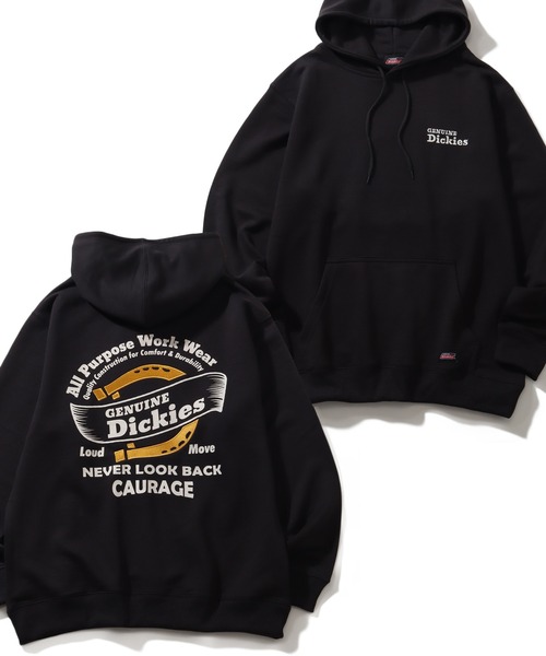 Dickies（ディッキーズ）の「【GENUINE DICKIES/ジェニュインディッキーズ】 裏毛 刺繍＆プリント プルオーバー 長袖 パーカー（パーカー・メンズ・アッシュグレー/ブルー/杢グレー/スミクロ・XL/M/L）」の2枚目の写真