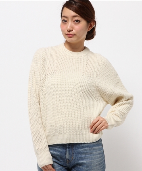 ESTNATION(エストネーション)の「ESTNATION 畦編みニット(ニット/セーター・レディース・ホワイト/ブラウン/ブルー・38)」の11枚目の写真